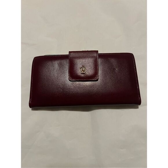 Vintage Split genuine burgundy cowhide women's wallet - Picture 1 of 6